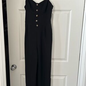 SHEIN Chic Black Buttoned Jumpsuit